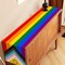 Intersex Inclusive Progress Pride Table Runner – 13x72 Inches June Pride Month LGBTQ+ Party Decoration – Faux Linen Burlap Farmhouse Home Dining Room & Kitchen Table Decor (Fits 4-6 Seats)